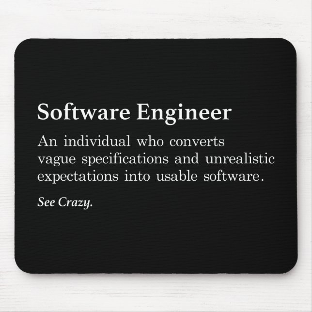 Software Engineer Definition Mouse Pad - Dark (Front)