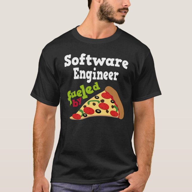Software Engineer (Funny) Pizza T Shirt (Front)