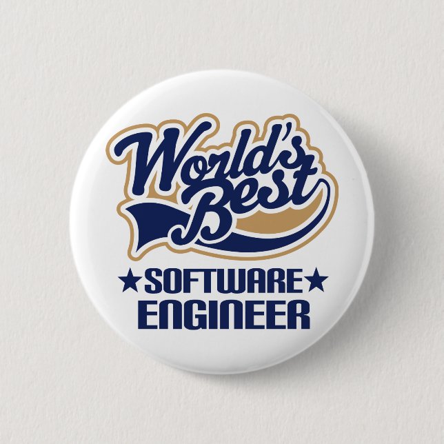 Software Engineer Gift Pinback Button (Front)