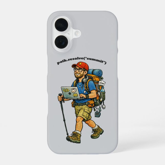 Software Engineer Going Hiking with a Backpack URM Iphone Case (Back)