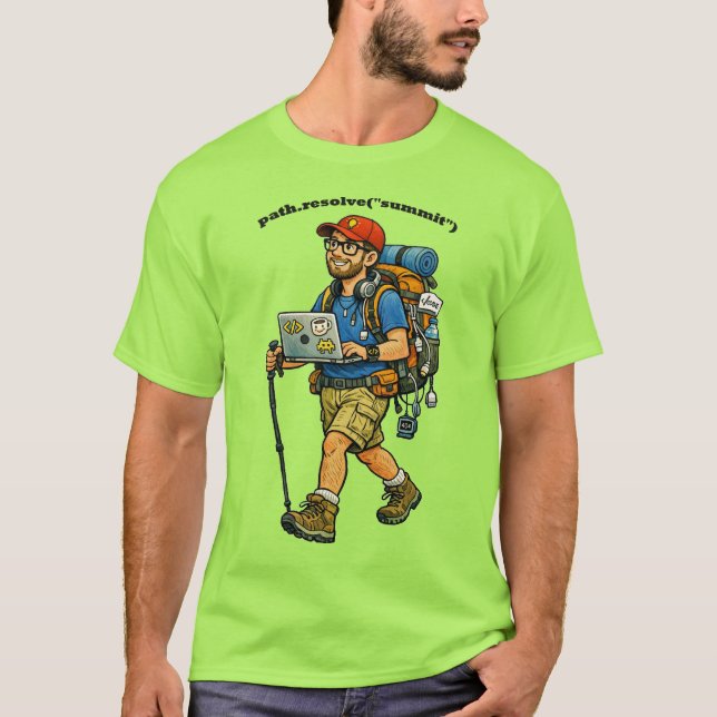Software Engineer Going Hiking with a Backpack URM T-Shirt (Front)