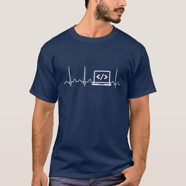 Software Engineer Heartbeat T-Shirt (Front)