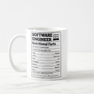 Software Engineer Nutritional Facts Funny Coding Coffee Mug