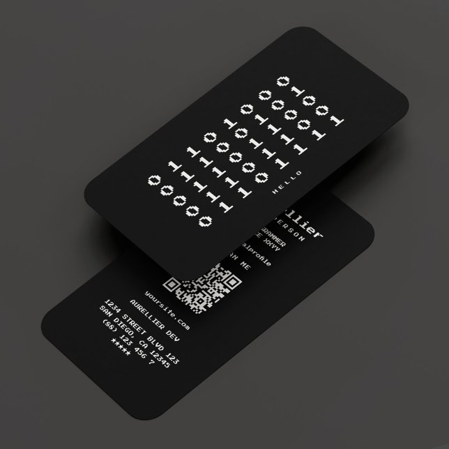 Software Engineer Programmer Developer Black White Business Card (Software Engineer Programmer Developer Black White Business Card
)