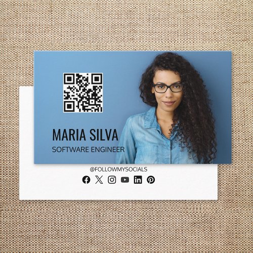 Software Engineer Programmer Professional Photo Business Card