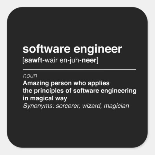 Software engineer square sticker