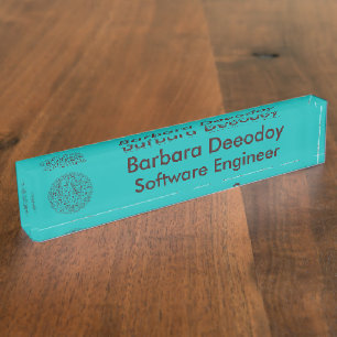 Software Engineer Teal Desk Nameplate