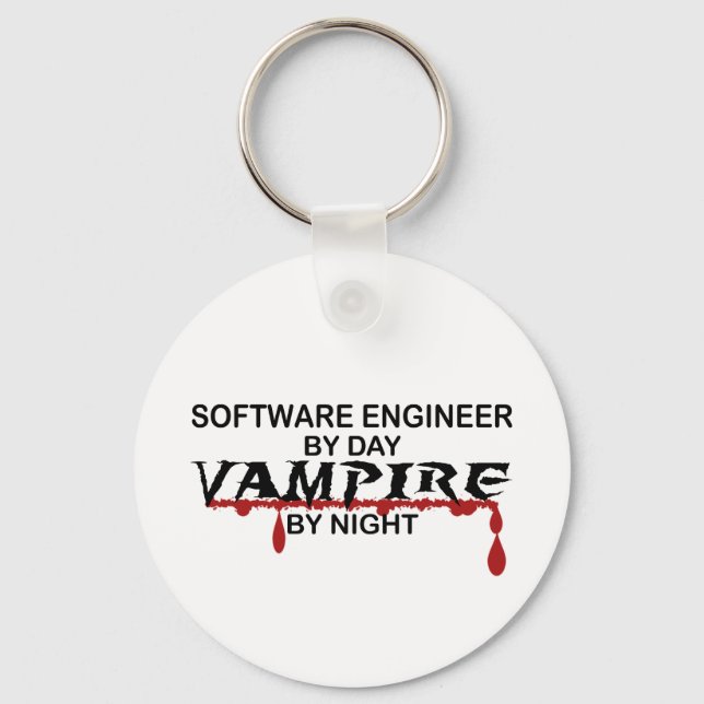 Software Engineer Vampire by Night Keychain (Front)