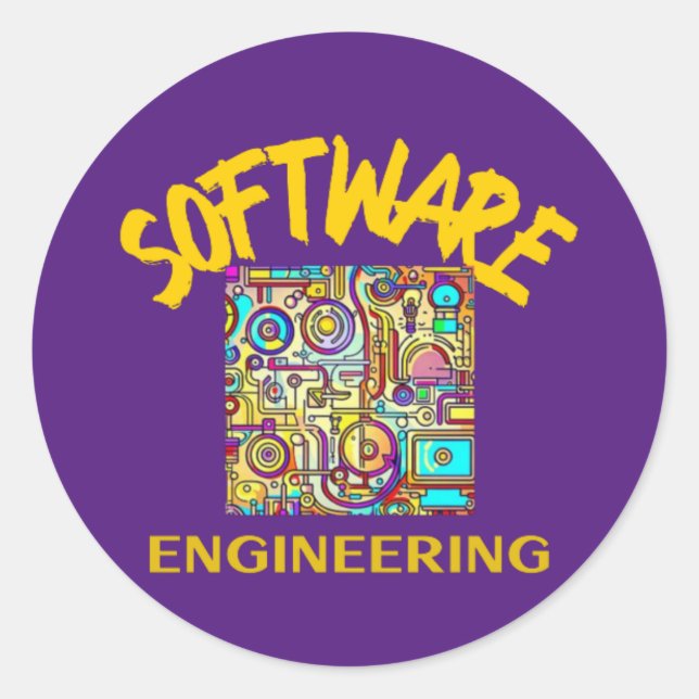 Software Engineering Classic Round Sticker (Front)