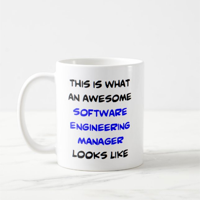 software engineering manager, awesome coffee mug (Left)