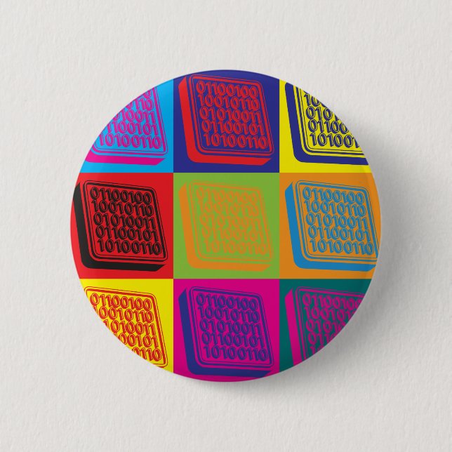 Software Engineering Pop Art Button (Front)