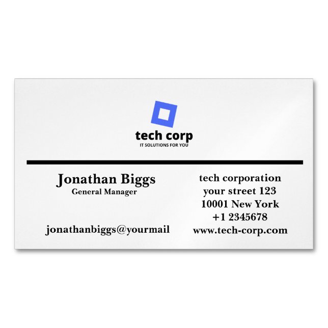  Software IT Company Modern Design Business Card Magnet (Front)