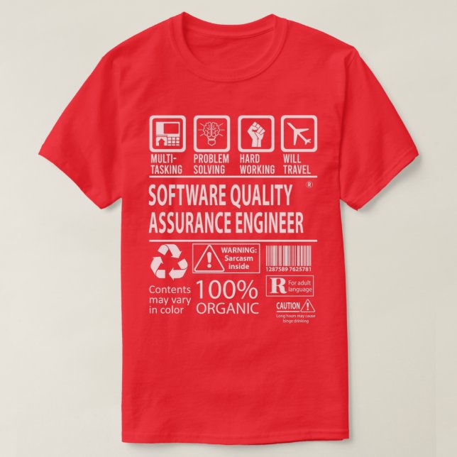 Software Quality Assurance Engineer MultiTasking C T-Shirt (Design Front)