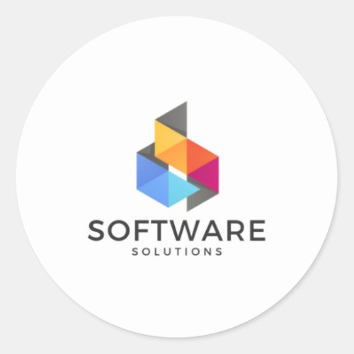 Software solutions  classic round sticker