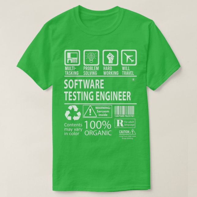 Software Testing Engineer Multitasking Job Gift It T-Shirt (Design Front)