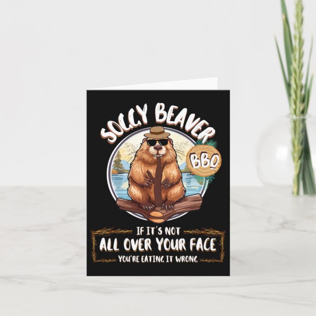 Soggy Beaver Bbq  Card (Front)