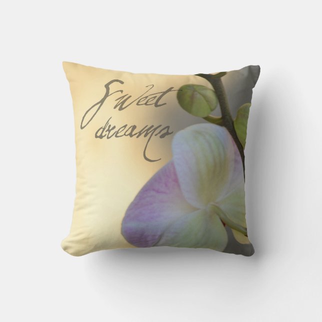 Sogni D'oro (sweet dreams) Orchid Throw Pillow (Front)
