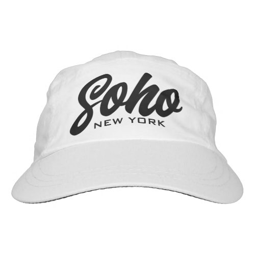 Soho New York sports hat with script typography