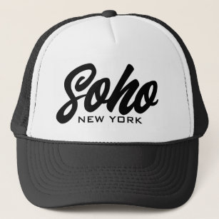 Soho New York trucker hat with script typography