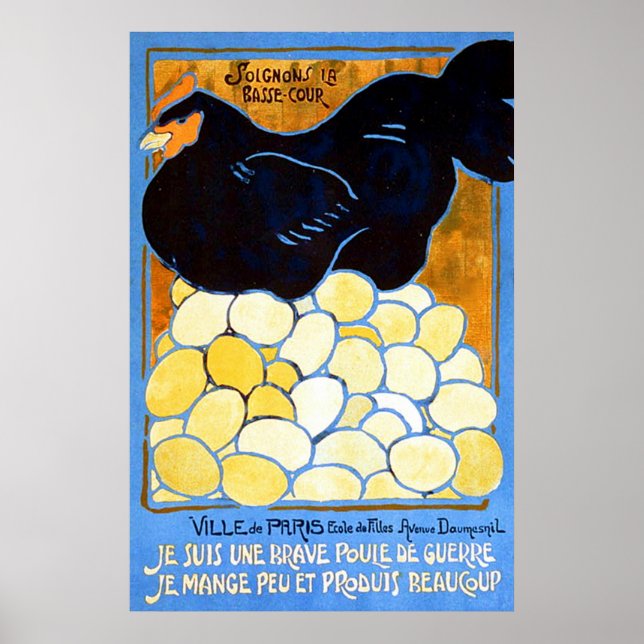 Soignons la basse-cour ~ Vintage French WW1. Poster (Front)