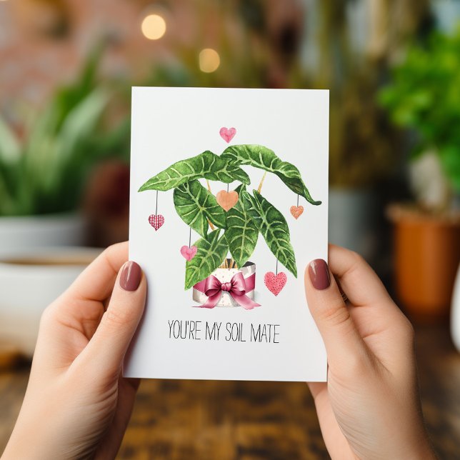 Soil Mate Houseplant Love Pun Valentine's Day Card (Creator Uploaded)