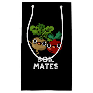 Soil Mates Funny Beet Root Pun Dark BG Small Gift Bag