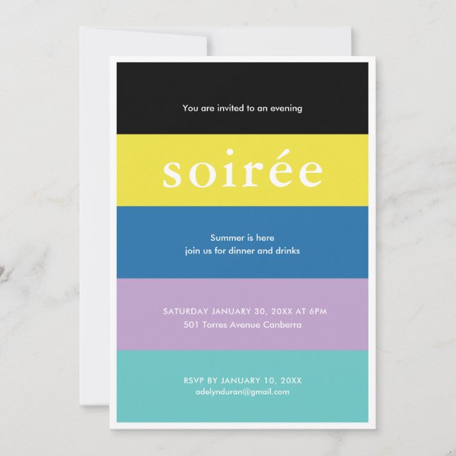 Soiree Birthday Party Invitation (Front)