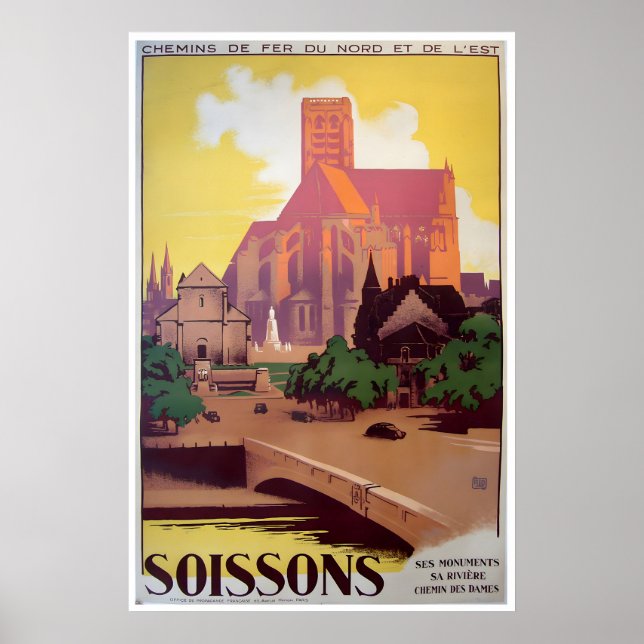 Soissons Travel Poster French Print France Commune (Front)