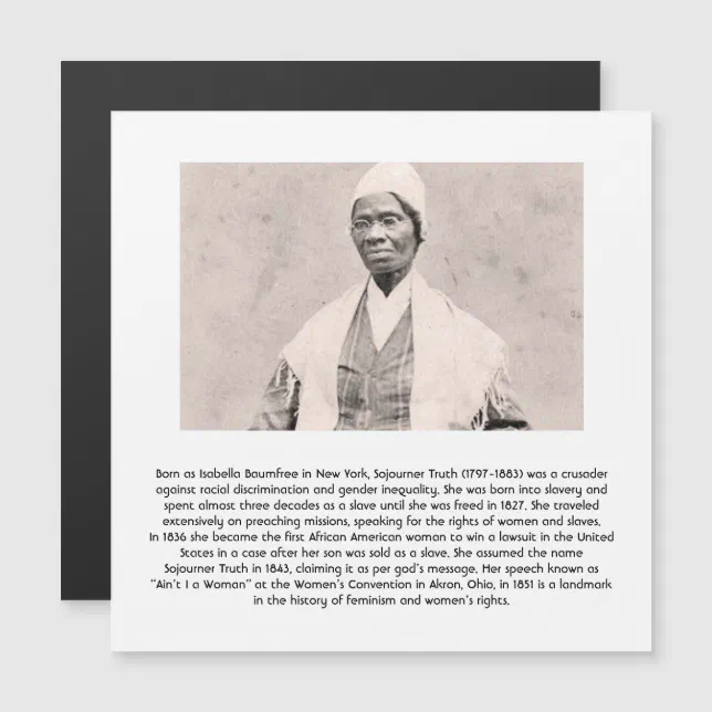 Sojourner Truth - Feminist Magnetic Invitation | Zazzle