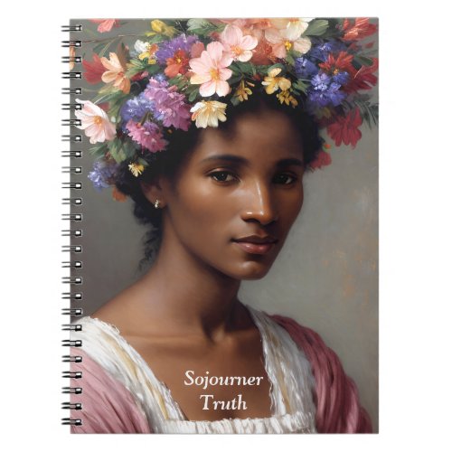 Sojourner Truth Portrait With Floral Crown Notebook