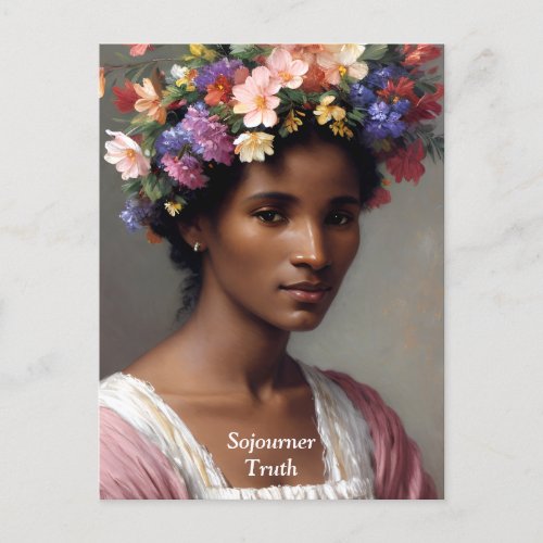 Sojourner Truth Portrait With Floral Crown Postcard