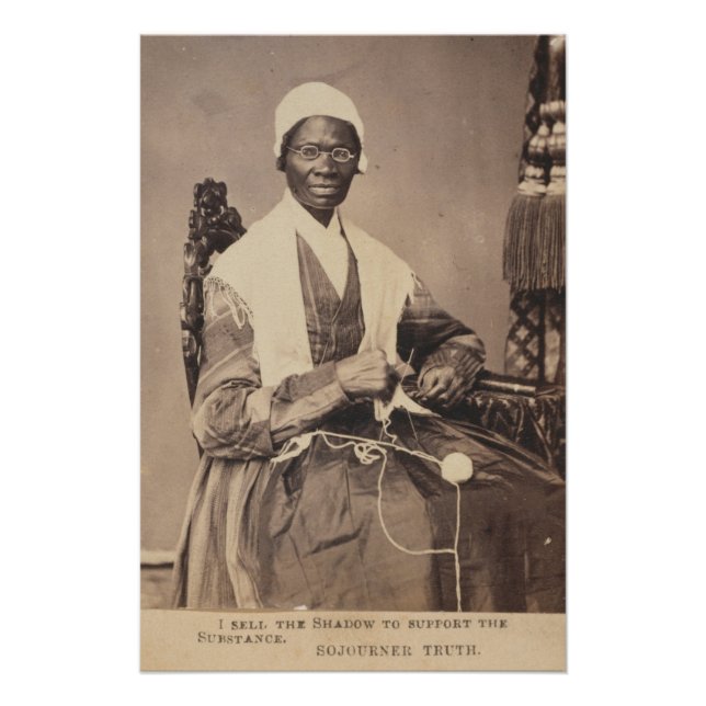 Sojourner Truth Sepia Photo With Shadow Caption Poster (Front)