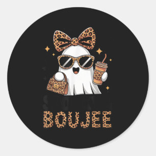 Soky & Boujee Ghost Coquette Leopard Boo Jee H Classic Round Sticker