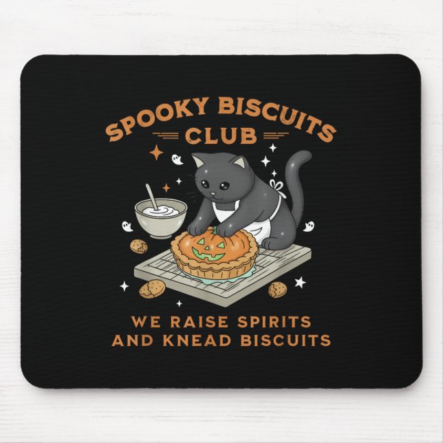 Soky Biscuits Club Black Cat Pumpkin Halloween Bak Mouse Pad (Front)