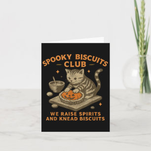 Soky Biscuits Club Cat, Funny Cat Ghost Halloween  Card