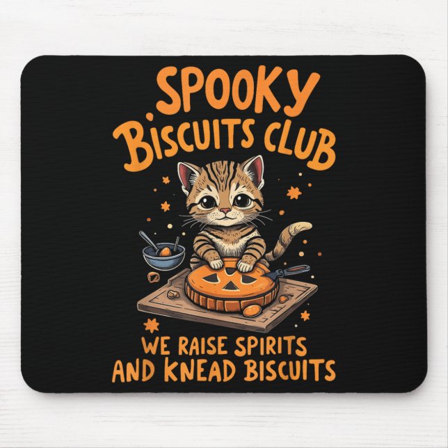 Soky Biscuits Club Cat Funny Halloween Baking  Mouse Pad (Front)