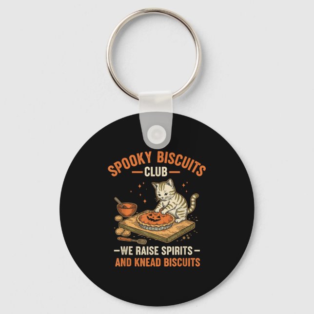 Soky Biscuits Club Funny Halloween Cat Baking  Keychain (Front)