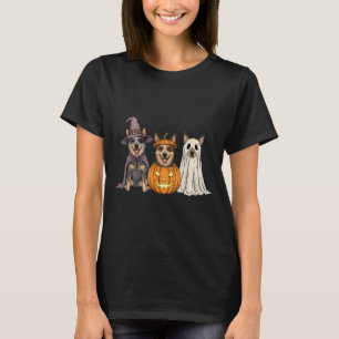 Soky Ghost Blue Heeler Pumpkin Halloween Dog Lover T-Shirt
