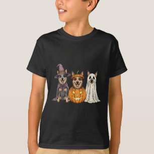 Soky Ghost Blue Heeler Pumpkin Halloween Dog Lover T-Shirt