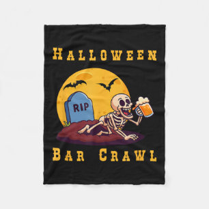Soky Halloween Skeleton Bar Hopper Fleece Blanket