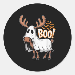 Soky Moose Ghost Boo Costume Halloween Party Classic Round Sticker