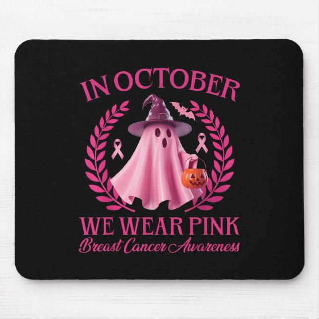 Soky Nk Ghost Halloween October Breast Cancer Awar Mouse Pad (Front)