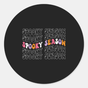 Soky Season Groovy Halloween Costume Retro Wave Ha Classic Round Sticker