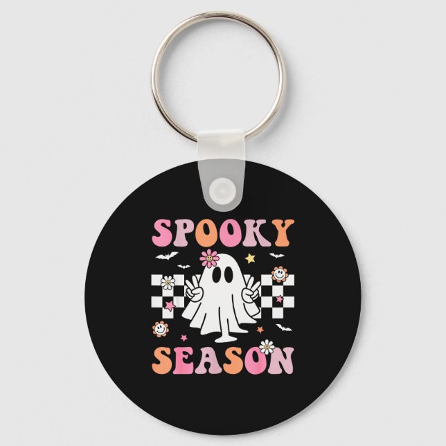 Soky Season Happy Halloween Retro Ghost Soky Women Keychain (Front)