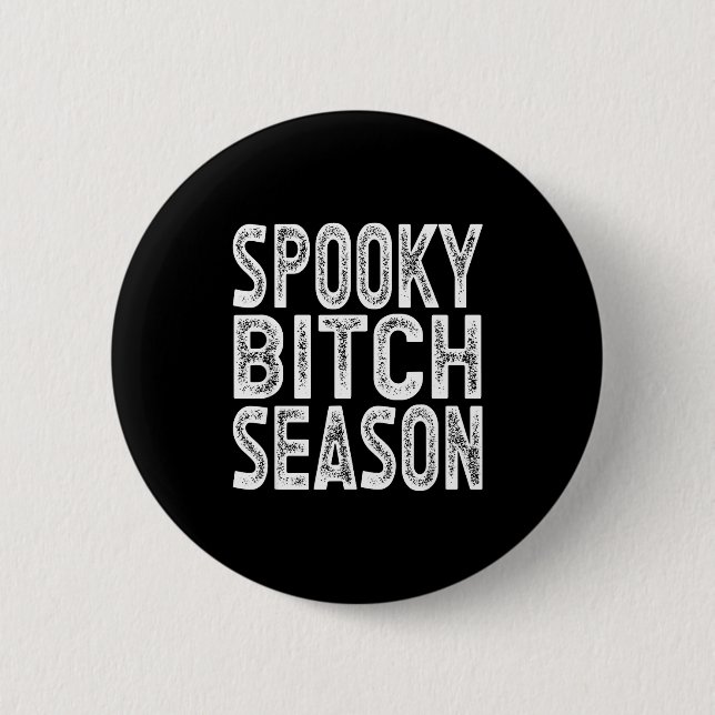 Soky Season Retro Halloween Witch Quote Saying Gif Button (Front)