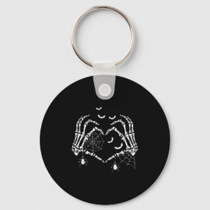 Soky Skeleton Hands Heart Sign Halloween Vibes Wom Keychain