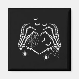 Soky Skeleton Hands Heart Sign Halloween Vibes Wom Magnet