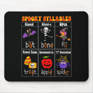 Soky Syllables Teacher Funny Halloween Educational Mouse Pad