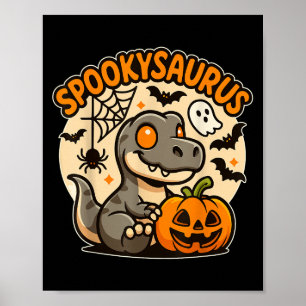 Sokysaurus Kids Halloween Dinosaur Kids Toddler Bo Poster