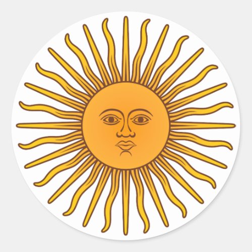 Sol de Mayo Classic Round Sticker